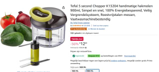 Tefal 5 Second Hakmolen voor €12,83 bij Amazon