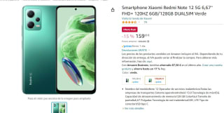 Smartphone marca Xiaomi Redmi Note 12 5G 6,67'' FHD+ 120HZ 6GB/128GB DUALSIM Verde por 159,85€