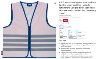 Abus Lumino Urban Vest Kids Grijs voor €6,44 bij Amazon