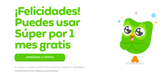 1 Mes Gratis para aprender idiomas con Duolingo Súper