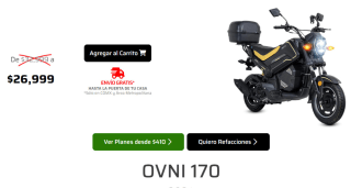 Motocicleta Vento OVNI 170CC por $26,999 12 MSI
