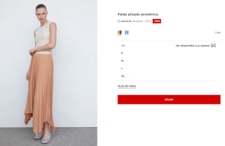 Falda plisada asimétrica para Mujer por 11.99€