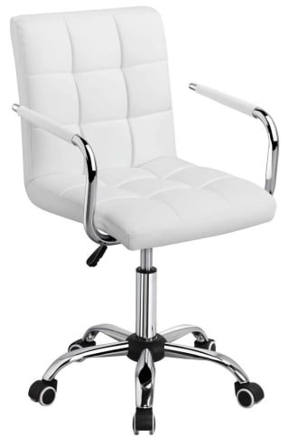 Silla de oficina con ruedas giratorias, ajustable en altura con polipiel, Carga MAX 120Kg por 67,49€