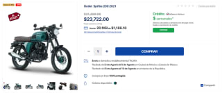 Italika Outlet Sptfire Verde 200 2021 23722 por $23,722