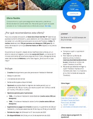 Estancia de 3 noches Mallorca por 150€