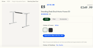 Buy Flexispot's standing desk dual motor frame E5 for £139.99