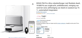 Mova P50 Pro Ultra robostofzuiger met dweilfunctie voor €749 bij Amazon