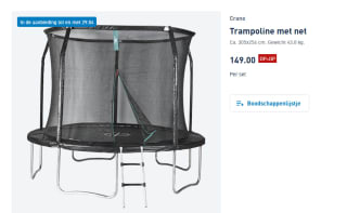 Crane Trampoline met net Ca. 305x256 cm. voor €149 bij de Aldi