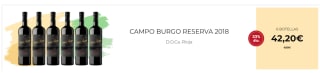 6 Botellas de Campo Burgo Reserva 2018 por 32.2€
