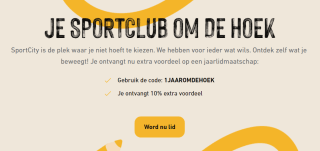Sportcity abonnement met 10% korting