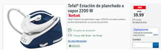 Estación de planchado a vapor 2200 W Tefal por 59.99€