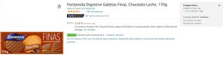 6 Paquetes de FONTANEDA Digestive galletas finas con chocolate con leche estuche 170 g por 8.96€