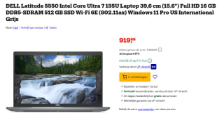 Dell Latitude 5550 Core Ultra 7 16GB 512GB 15.6" voor €919,99 bij Bol