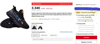 Zapatillas deportivas para hombre por 3,34€