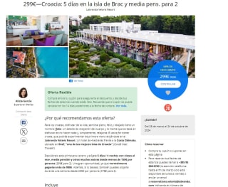 5 días / 4 noches con vistas al mar, media pensión y otros muchos extras desde 299€ para dos