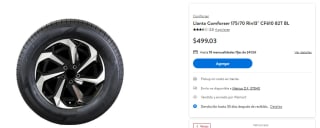 Llanta Comforser 175/70 Rin13" CF610 82T BL por $499 | Descuento Walmart