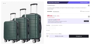 Juego de 3 Maletas Trolley ABS Semirrígidas 4 Ruedas por 59.49€ (Cuenta Nueva 47.49€)