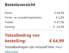 €20 korting bij aankoop vanaf €80 aan huisdieren items via Amazon