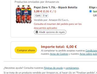 6 botellas Pepsi Zero 1.75L por 6€
