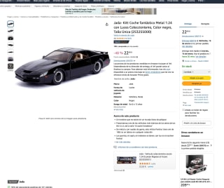 Coche Jada Kitt fantástico Metal 1:24 con Luces Coleccionismo negro por 22,99€