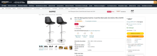 Kit com 02 Banquetas Giratória de Cozinha da Eames - R$ 404,91