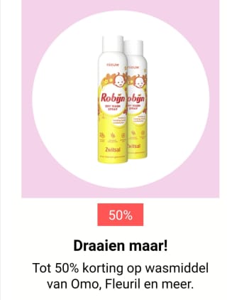 50%korting bij Wehkamp op Wasmiddelen