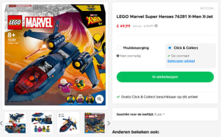 LEGO Marvel Super Heroes 76281 X-Men X-Jet voor €49,99 bij Smyths Toys