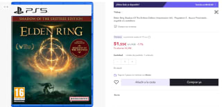 Videojuego Elden Ring Shadow Of The Erdtree Edition PS5 por 51,55€ (cuenta nueva por 39,55€)