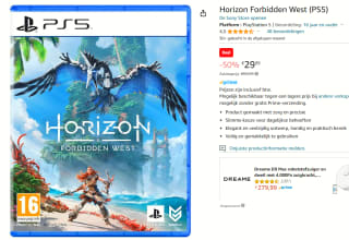 Horizon: Forbidden West voor €29,99 bij Amazon