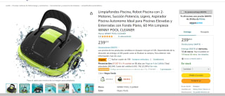 Robot Limpiafondos Piscina WINNY POOL CLEANER por 160.39€