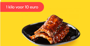 1 kilo spareribs voor maar €10 bij Kippie