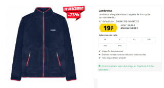 Chaqueta para Hombre Lambretta Sherpa por 19.19€