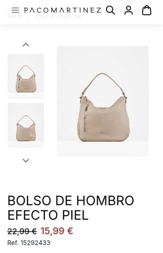 Bolso de hombro efecto piel por 15,99€.