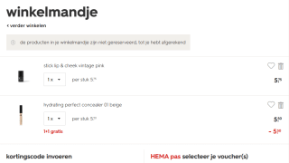 1+1 gratis op Foundation, poeder & concealers bij de Hema