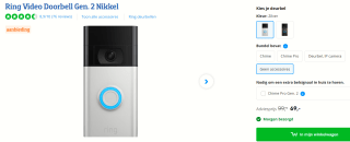 Ring Video Doorbell 2 Zilver/Zwart voor €69 bij Coolblue
