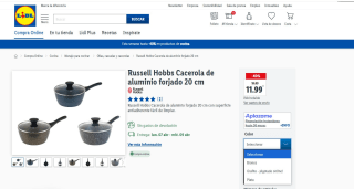 Russell Hobbs Cacerola de aluminio forjado 20 cm por 11,99€