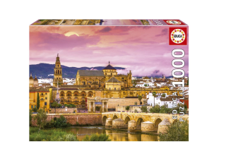 Educa Puzzle de 1000 Piezas Córdoba mezquita catedral y puente romano con Pegamento Fix por solo 8,39€