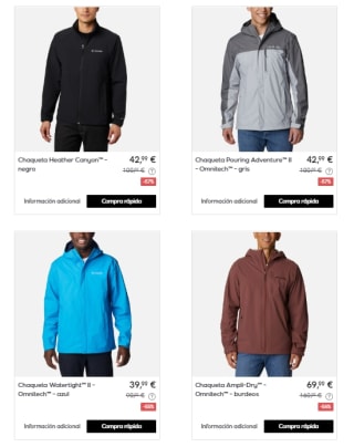 Recopilación de Chaquetas Columbia desde 19.99€ en Privalia