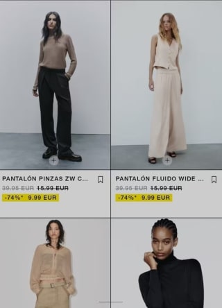 Recopilación ofertas para mujer en Zara