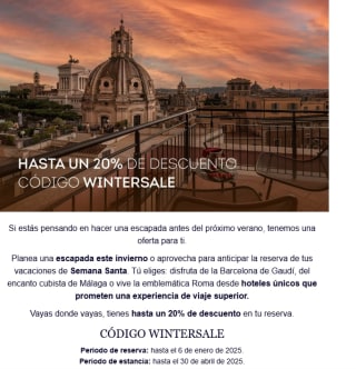 Hasta un 20% de descuento en tu reserva.