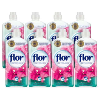 Suavizante Concentrado para la ropa marca Flor Mediterráneo 624 Lavados (8 botellas de 78 lavados) por 16,55€