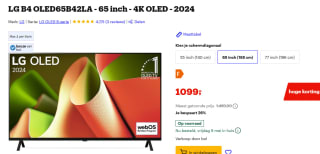 65 Inch LG OLED OLED65B42LA (2024) TV voor €1.099 bij Bol