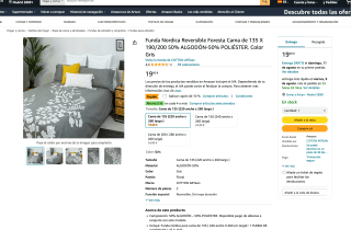Funda Nordica Reversible Cama de 135x190/200 por solo 17,91€