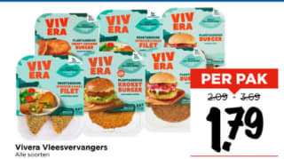 Alle soorten Vivera vleesvervangers voor €1,79 bij Vomar