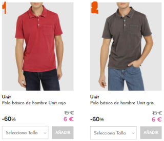 Pantalones, Camisas y Polos para hombre por 6€