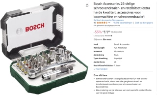 [BELGIË] Bosch Accessories 26-delige schroevendraaier- en ratelbitset voor €11,99 bij Amazon BE
