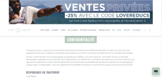 25% de réduction sur les ventes privées chez Love-radius