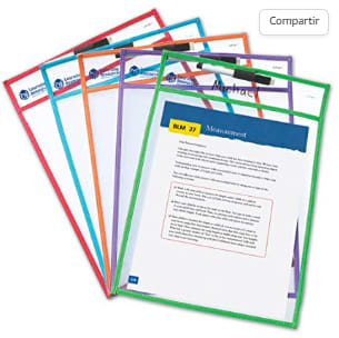 Pack de 5 Fundas transparentes para escribir y borrar a 11,49€