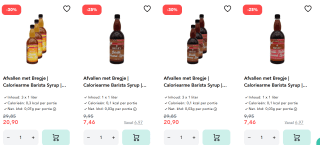 Tot 30% korting op Barista siropen bij Dieetwebshop