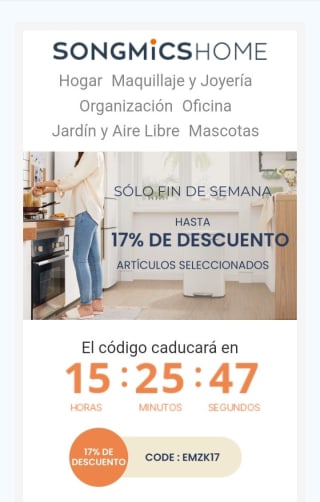 -17% de Descuento desde Songmics.
